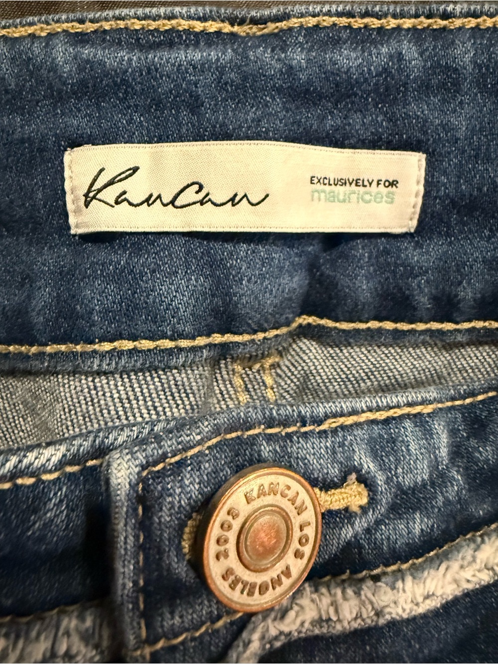 KanCan Light Blue Frayed Wide Leg Jeans - Picture 2 of 4
